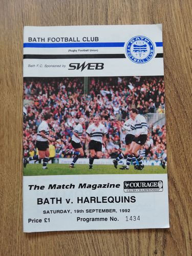 Bath v Harlequins Sept 1992