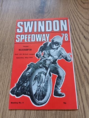 Swindon v Wolverhampton May 1978 Speedway Programme