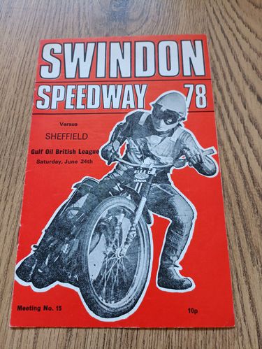 Swindon v Sheffield June 1978 Speedway Programme