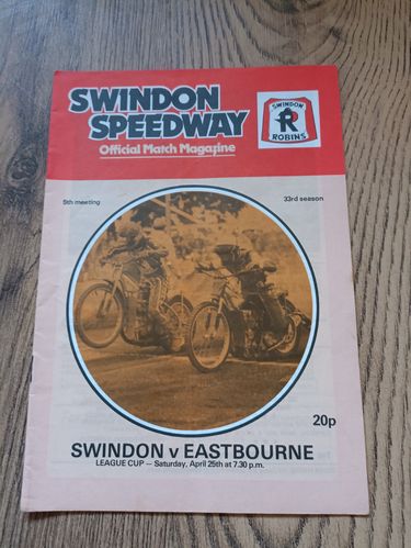 Swindon v Eastbourne April 1981 Speedway Programme