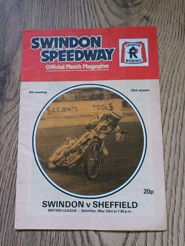 Swindon v Sheffield May 1981 Speedway Programme