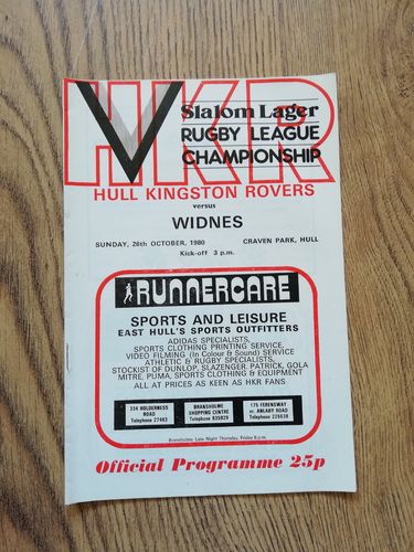 Hull KR v Widnes Oct 1980