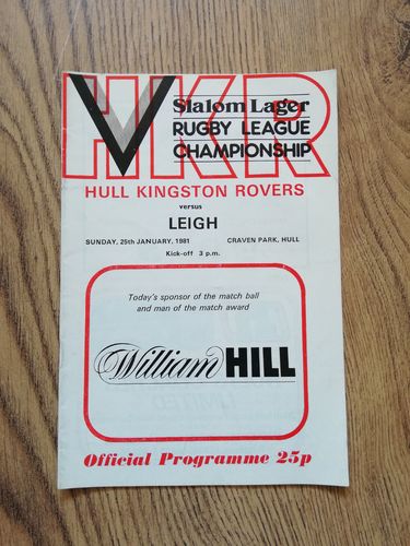 Hull KR v Leigh Jan 1981 Rugby League Programme