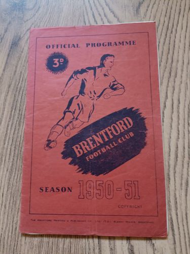 Brentford v Notts County Nov 1950 Football Programme