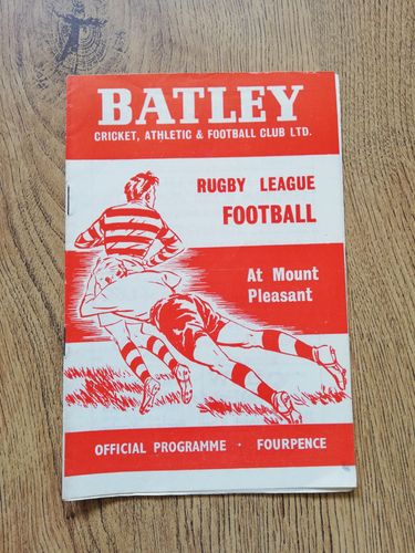 Batley v Hull Nov 1965 Rugby League Programme