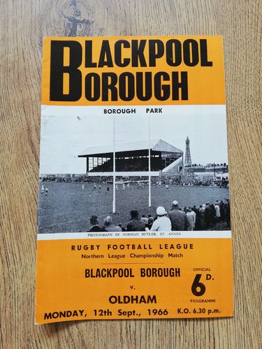 Blackpool Borough v Oldham Sept 1966