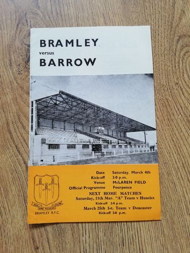 Bramley v Barrow March 1967