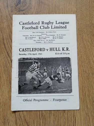Castleford v Hull KR April 1965 Rugby League Programme