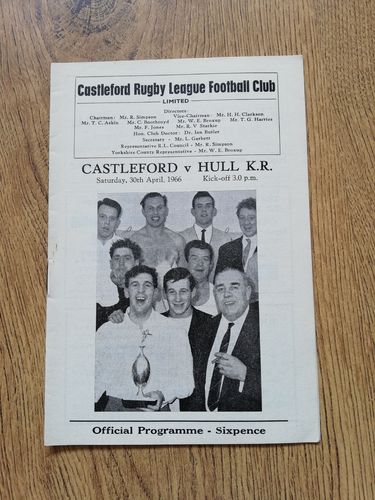 Castleford v Hull KR April 1966 Championship Play-off Rugby League Programme