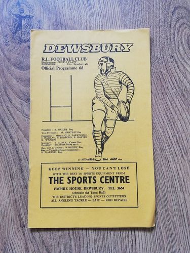 Dewsbury v Hull KR Sept 1967 Yorkshire Cup Semi-Final Rugby League Programme