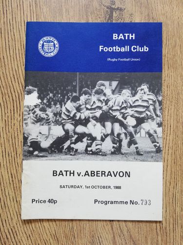 Bath v Aberavon Oct 1988