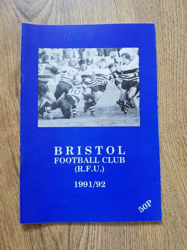Bristol v Bath Feb 1992 Pilkington Cup Quarter-Final Rugby Programme