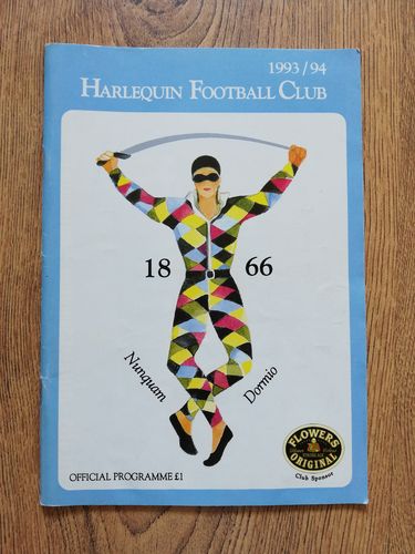 Harlequins v Bath April 1994 Pilkington Cup Semi-Final Rugby Programme