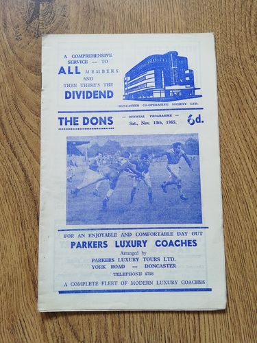 Doncaster v Hull KR Nov 1965 Rugby League Programme