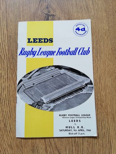 Leeds v Hull KR April 1966 Rugby League Programme