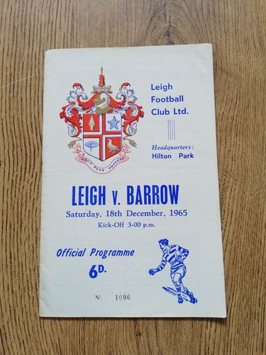 Leigh v Barrow Dec 1965