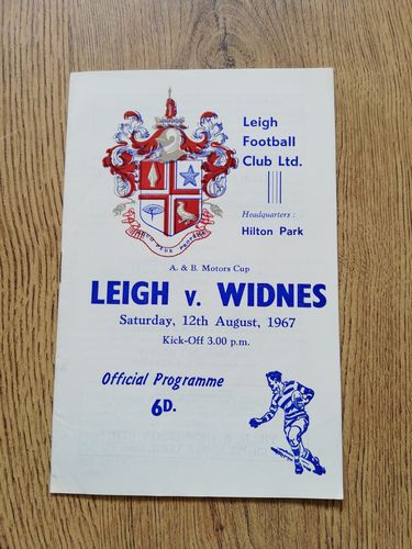 Leigh v Widnes Aug 1967 A&B Motors Cup Rugby League Programme