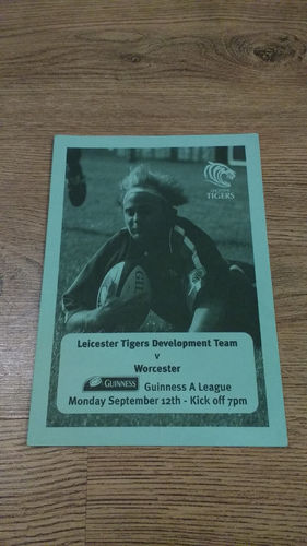 Leicester Development v Worcester Development Sept 2005 Rugby Programme
