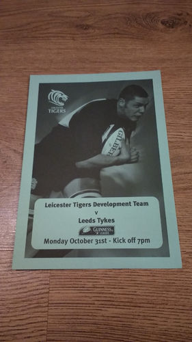 Leicester Development v Leeds Tykes Development Nov 2005 Rugby Programme