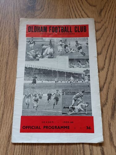 Oldham v Swinton Dec 1959 Rugby League Programme