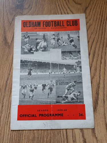 Oldham v Salford Feb 1960 Rugby League Programme