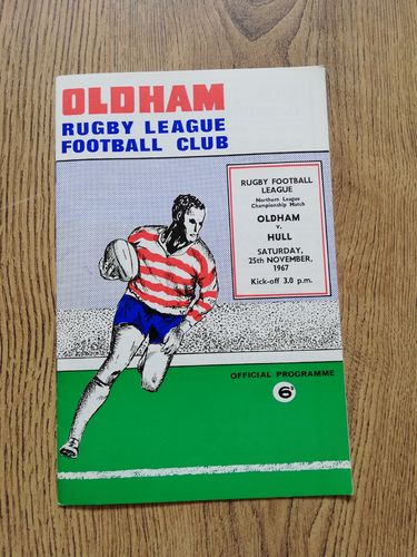 Oldham v Hull Nov 1967 Rugby League Programme