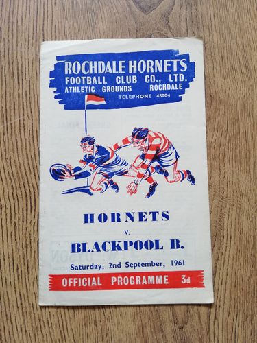 Rochdale Hornets v Blackpool Borough Sept 1961 Rugby League Programme