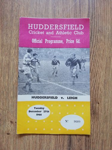 Huddersfield v Leigh Dec 1966 Rugby League Programme