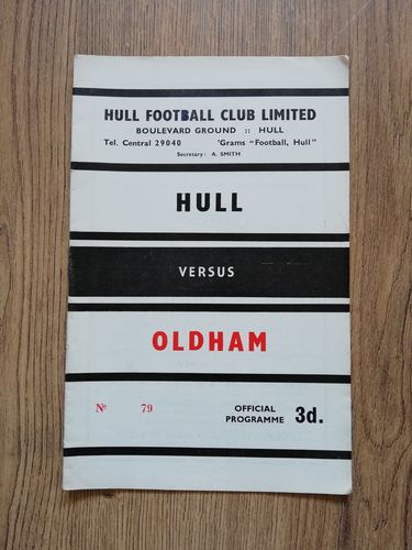 Hull v Oldham March 1962