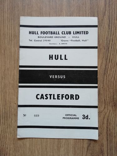 Hull v Castleford Aug 1962