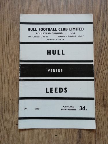 Hull v Leeds May 1963 Rugby League Programme