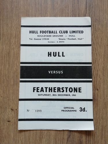 Hull v Featherstone Dec 1963