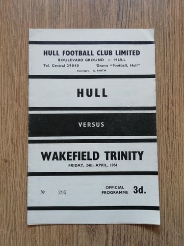 Hull v Wakefield Trinity April 1964