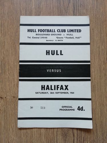 Hull v Halifax Sept 1964