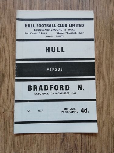 Hull v Bradford Northern Nov 1964