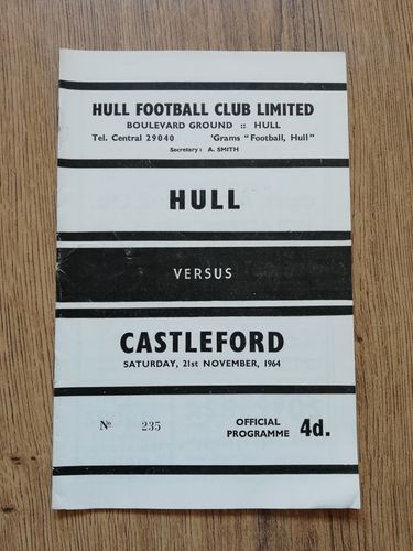 Hull v Castleford Nov 1964