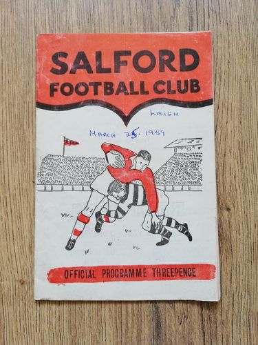 Salford v Leigh March 1959 Challenge Cup Replay Rugby League Programme