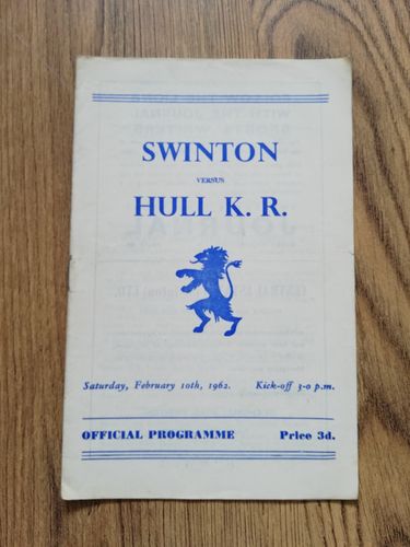 Swinton v Hull KR Feb 1962 Challenge Cup