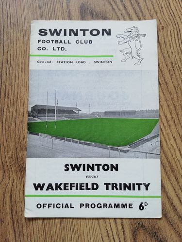 Swinton v Wakefield Trinity Sept 1966 Rugby League Programme