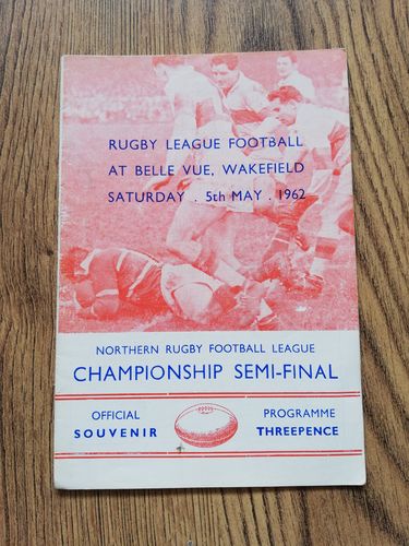 Wakefield v Featherstone May 1962 Championship Semi-Final Rugby League Programme