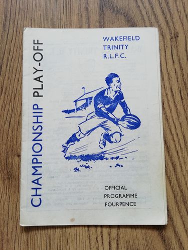 Wakefield Trinity v Hull April 1965 Championship Play-Off Rugby League Programme