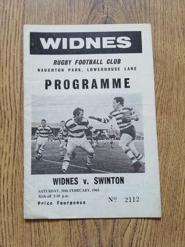 Widnes v Swinton Feb 1965 Rugby League Programme
