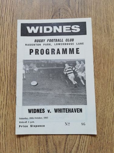 Widnes v Whitehaven Oct 1967 Rugby League Programme