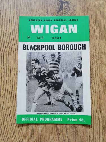 Wigan v Blackpool Borough Oct 1965 Rugby League Programme
