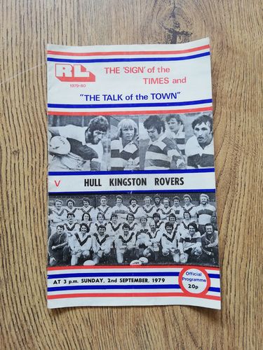 Workington Town v Hull KR Sept 1979 Rugby League Programme