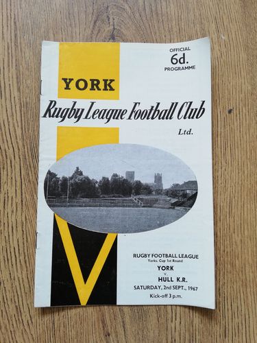 York v Hull KR Sept 1967 Yorkshire Cup Rugby League Programme