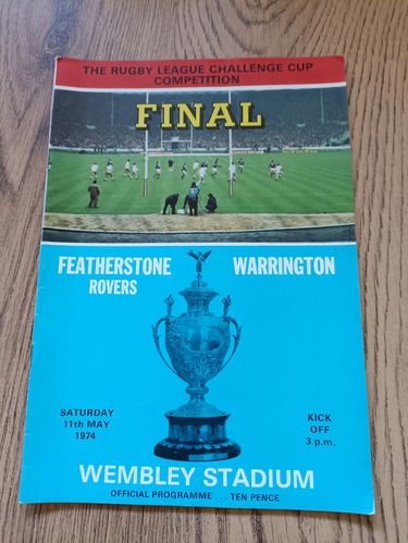 Featherstone v Warrington 1974 Challenge Cup Final Rugby League Programme