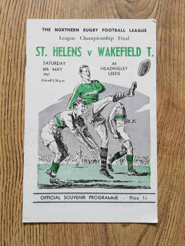 St Helens v Wakefield May 1967 Championship Final Rugby League Programme