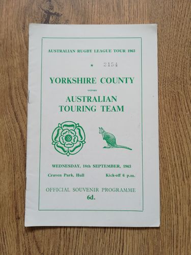 Yorkshire v Australia Sept 1963
