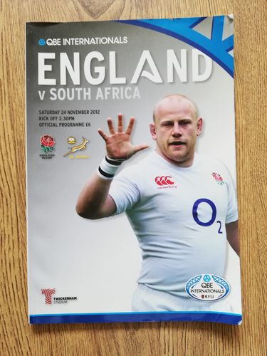 England v South Africa 2012 Rugby Programme